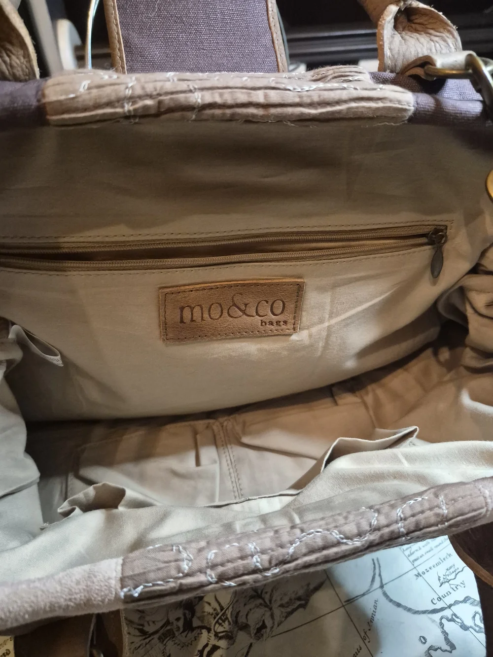 Anthropologie Two-Tone Brown Messenger Satchel